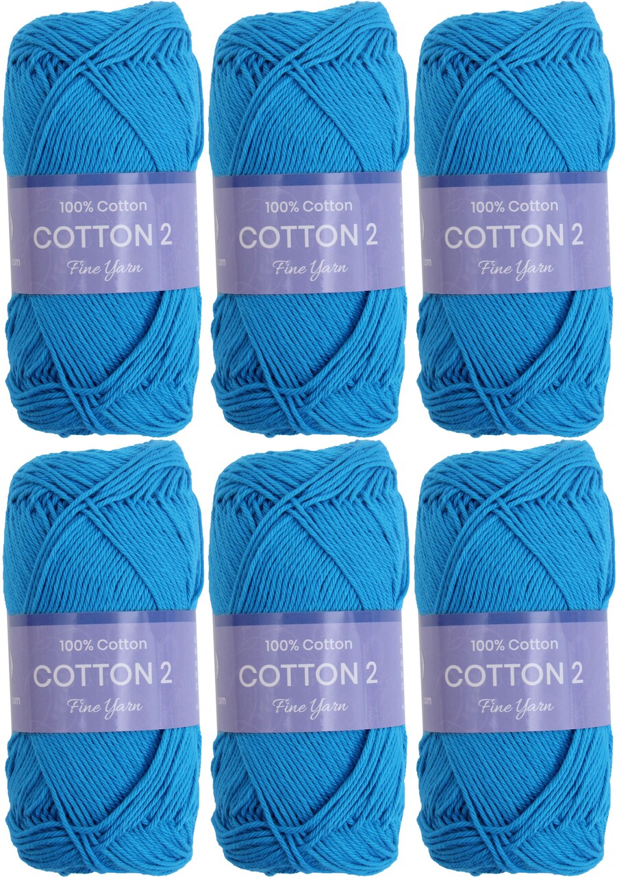 Threadart 100% Pure Cotton Crochet Yarn Size 2 | 50 gram Skeins |165 yds per Skein | Fine #2 | Singles, 3 Packs, & 6 Packs